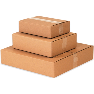 10 x 10 x 3" Flat Corrugated Boxes - 25/Bundle