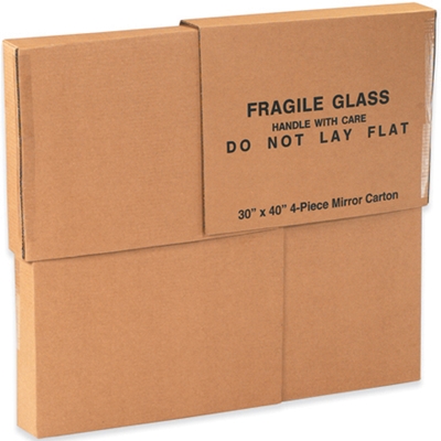 30 x 3 1/2 x 40" 1 Piece of 30 x 40" 4-Piece Mirror Boxes - 4/Bundle