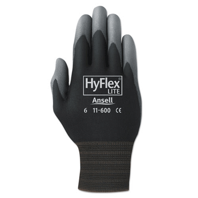 HyFlex Lite Gloves, Black/Gray, Size 10 - 12/Pairs  case