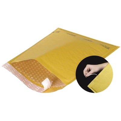 4 x 8" Kraft (Freight Saver Pack) #000 Self-Seal Bubble Mailers w/Tear Strip - 250/Case