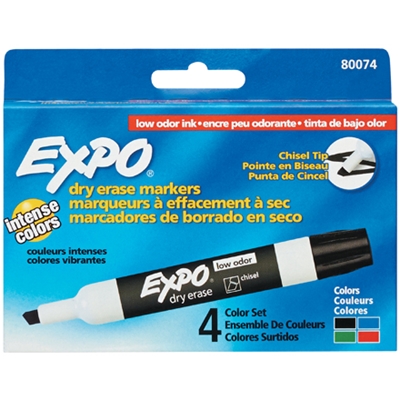 Expo® Dry Erase Markers - Assortment Pack - 4/Case