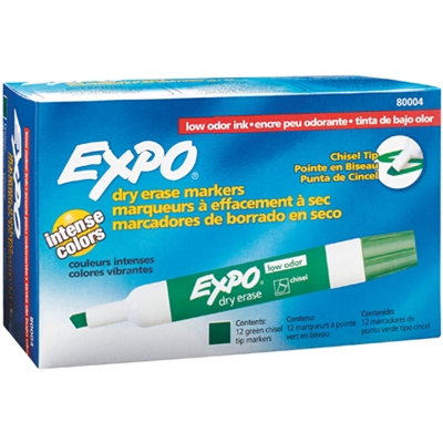 Expo® Green Dry Erase Markers - 12/Case