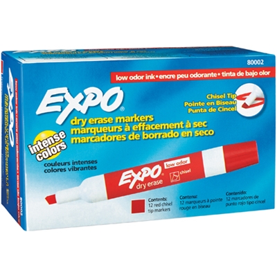 Expo® Red Dry Erase Markers - 12/Case of