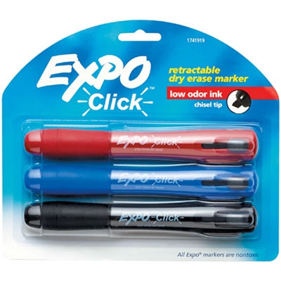 Expo® Retractable Dry Erase Markers - 3/Case