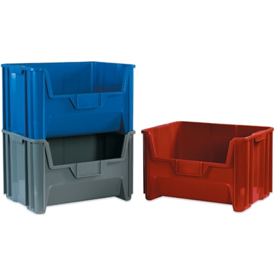 19 7/8 x 15 1/4 x 12 7/16" Red Giant Stackable Bins - 3/Case