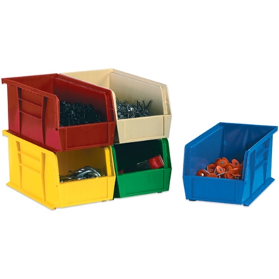 5 3/8 x 4 1/8 x 3" Green Plastic Stack & Hang Bin Boxes - 24/Case