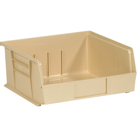 10 7/8 x 5 1/2 x 5" Ivory Plastic Stack & Hang Bin Boxes - 12/Case