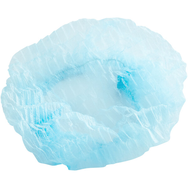 21" Blue Polypropylene Bouffant Cap - 100/Box