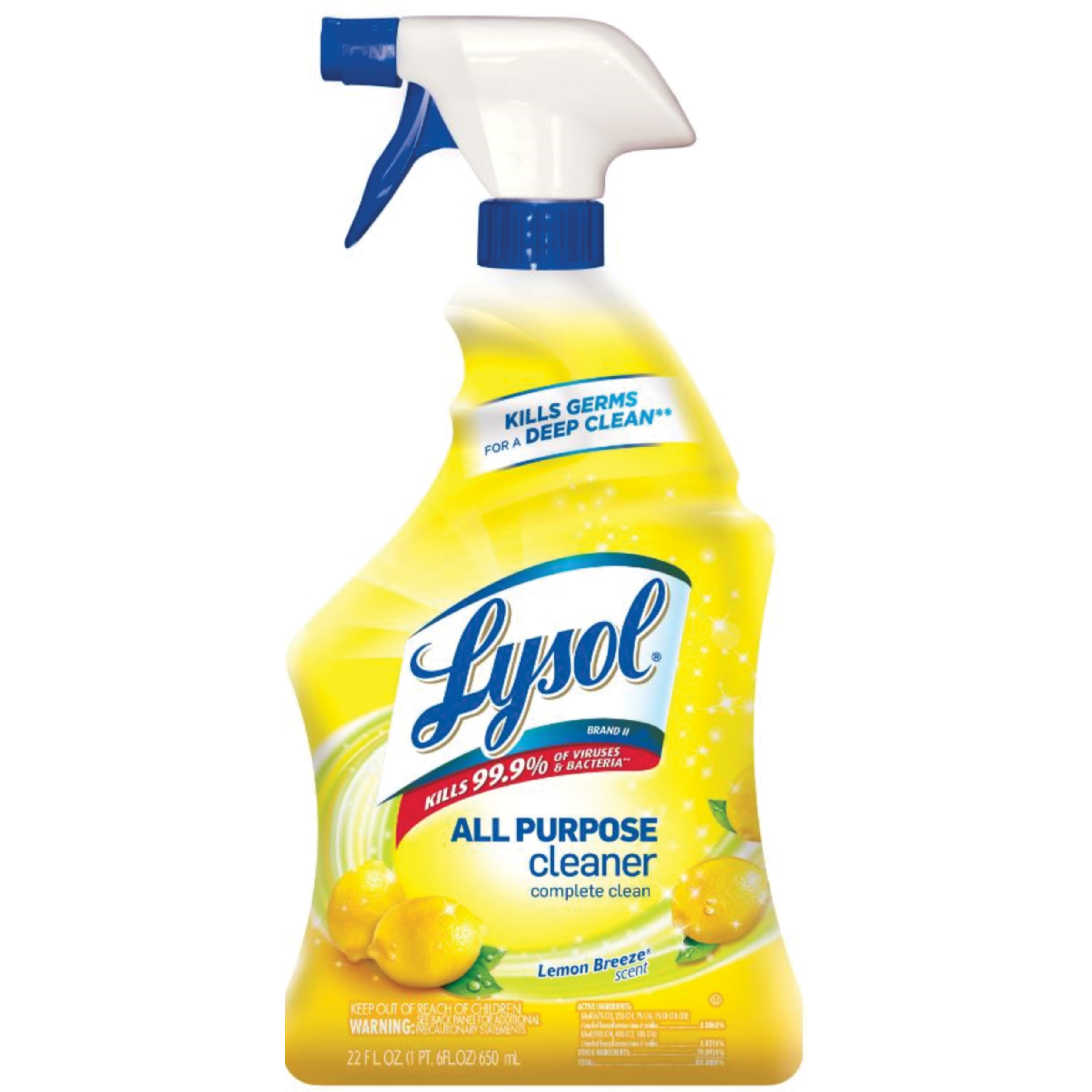 LYSOL All-Purpose Cleaner Spray -Lemon Breeze Scent, 32oz - 1/Bottle