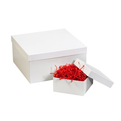 10 x 10 x 3" White Deluxe Gift Box Bottoms - 50/Case