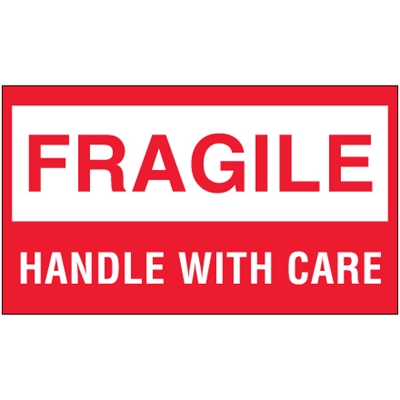 3 x 5" - "Fragile - Handle With Care" Labels - 500/Roll