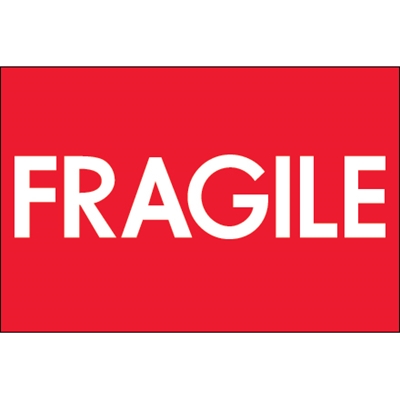 2 x 3" - "Fragile" (High Gloss) Labels - 500/Roll