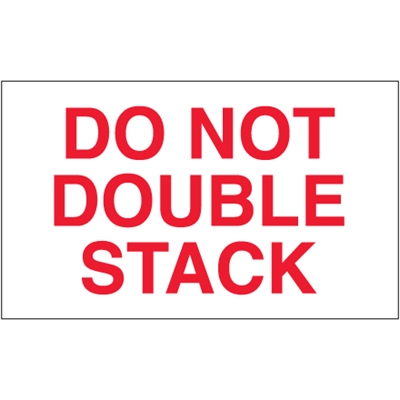 3 x 5" - "Do Not Double Stack" Labels - 500/Roll