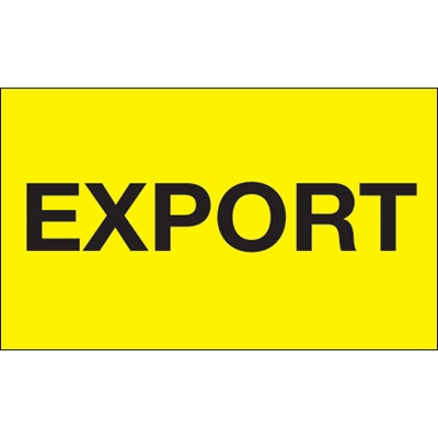 3 x 5" - "Export" (Fluorescent Yellow) Labels - 500/Roll