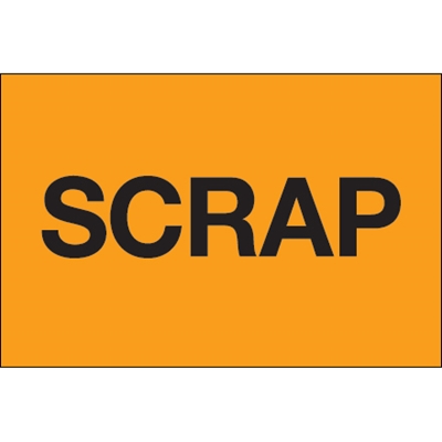 2 x 3" - "Scrap" (Fluorescent Orange) Labels - 500/Roll