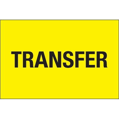 2 x 3" - "Transfer" (Fluorescent Yellow) Labels - 500/Roll