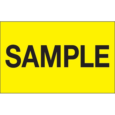 1 1/4 x 2" - "Sample" (Fluorescent Yellow) Labels - 500/Roll