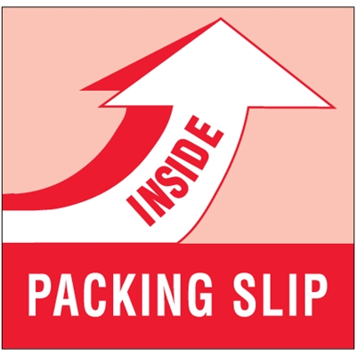 4 x 4" - "Packing Slip Inside" Labels - 500/Roll