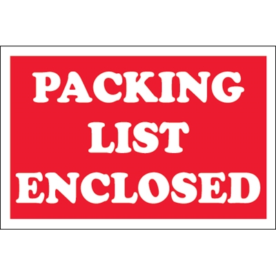 2 x 3" - "Packing List Enclosed" Labels - 500/Roll