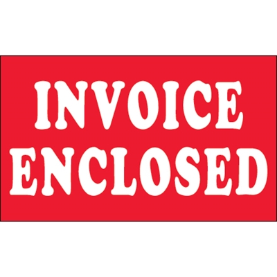 3 x 5" - "Invoice Enclosed" Labels - 500/Roll