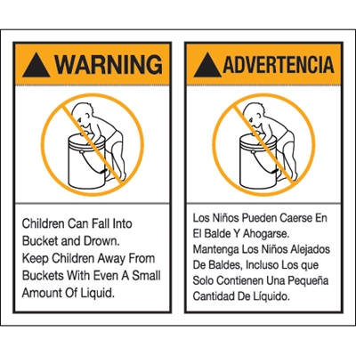 5 x 6" - "Warning Advertencia" Label Set - 500/Roll