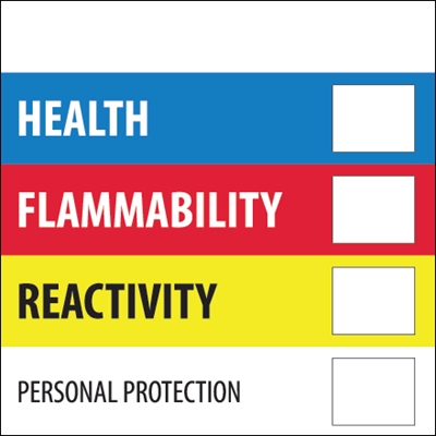 2 x 2" - "Health Flammability Reactivity" - 500/Roll