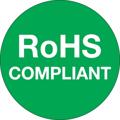 1" Circle - "RoHS Compliant" Green Labels - 500/Roll