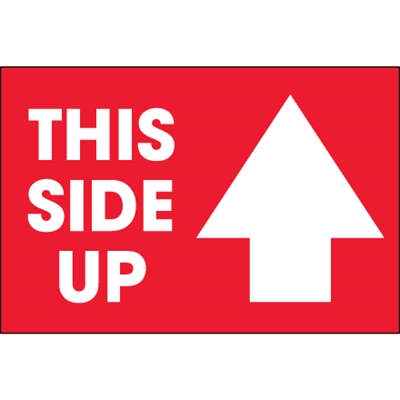 2 x 3" - "This Side Up" Arrow Labels - 500/Roll