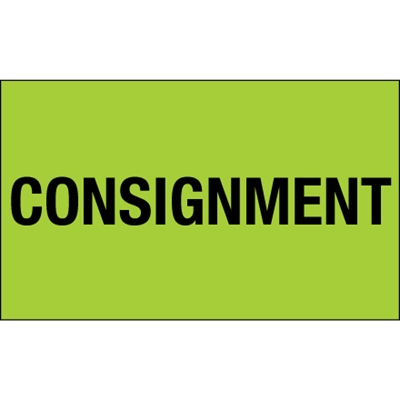 3 x 5" - "Consignment" (Fluorescent Green) Labels - 500/Roll