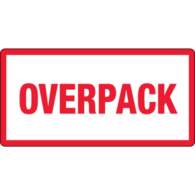 3 x 6" - "Overpack" Labels - 500/Roll