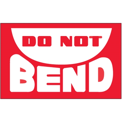 3 x 5" - "Do Not Bend" Labels - 500/Roll