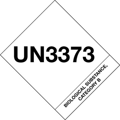 4 x 4 3/4" - "UN3373 Biological Substance Category B" Labels - 500/Roll