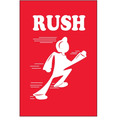 4 x 6" - "Rush" Labels - 500/Roll