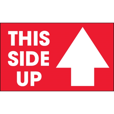 3 x 5" - "This Side Up" Arrow Labels - 500/Roll