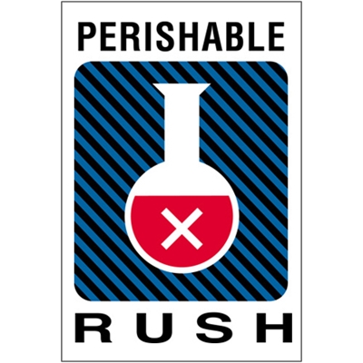 4 x 6" - "Perishable Rush" Labels - 500/Roll