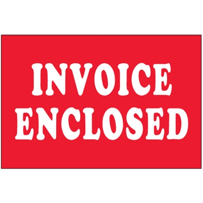 2 x 3" - "Invoice Enclosed" Labels - 500/Roll