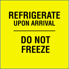 3 x 3"Refrig Upon Arrival Do Not Freeze" - 500/RL