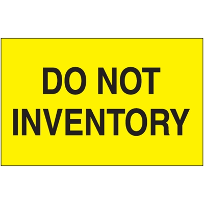 3 x 5" - "Do Not Inventory" (Fluorescent Yellow) Labels - 500/Roll