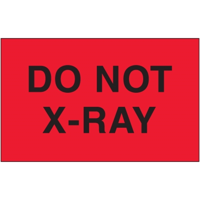 3 x 5" - "Do Not X-Ray" (Fluorescent Red) Labels - 500/Roll