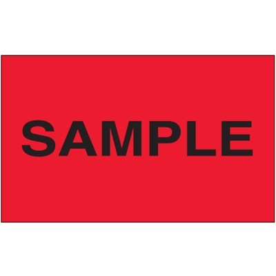 3 x 5" - "Sample" (Fluorescent Red) Labels - 500/Roll