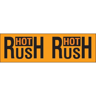 3 x 10" - "Hot Rush" (Fluorescent Orange) Labels - 500/Roll