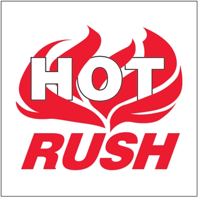 4 x 4" - "Hot Rush" Labels - 500/Roll