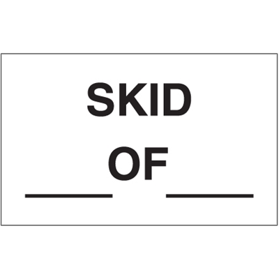 3 x 5" - "Skid___ of ___" Labels - 500/Roll