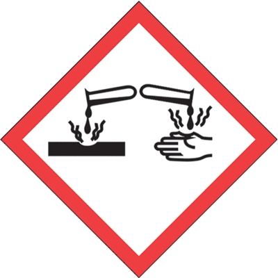 1 x 1" Pictogram - Corrosion Labels - 500/Roll