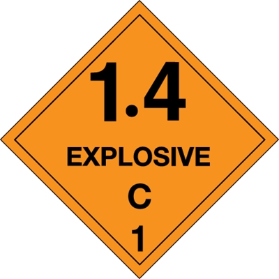 4 x 4" - "Explosive - 1.4C - 1 Labels - 500/Roll