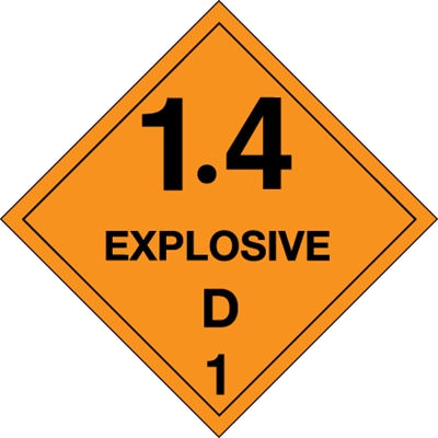 4 x 4" - "Explosive - 1.4D - 1 Labels - 500/Roll