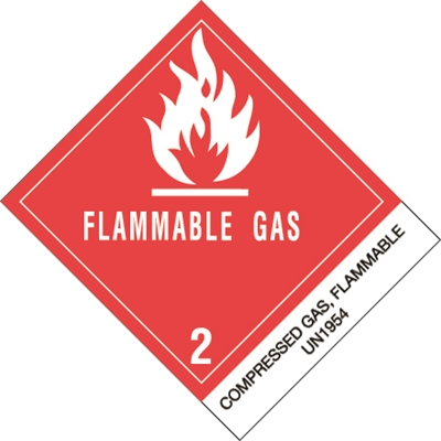 4 x 4 3/4" - "Compressed Gases, Flammable, N.O.S." Labels - 500/Roll