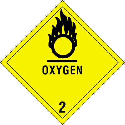 4 x 4" - "Oxygen - 2" Labels - 500/Roll