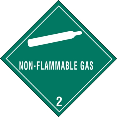 4 x 4" - "Non-Flammable Gas - 2" Labels - 500/Roll