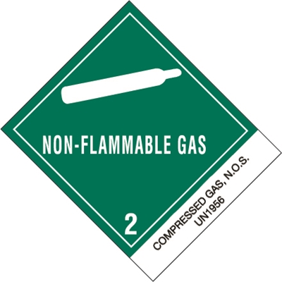 4 x 4 3/4" - "Compressed Gases, N.O.S." Labels - 500/Roll